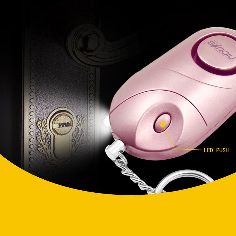 BXROIU Personal Alarm Siren Emergency Self Defense Security with LED Lights Safety Alarm for Women Kids and Elders (Rose Gold + Black) - Image 4